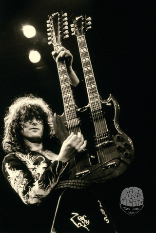 Jimmy Page, Led Zeppelin, London, 1975, by Michael Putland