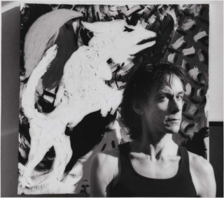 Iggy Pop with Painting, 1988