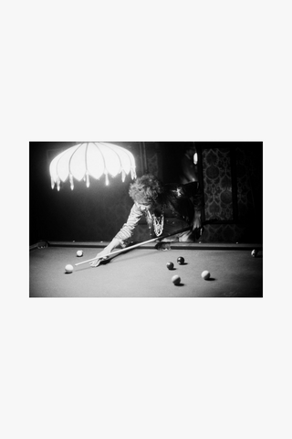 Jimi Hendrix, Shooting Pool, Bel Air, 1967