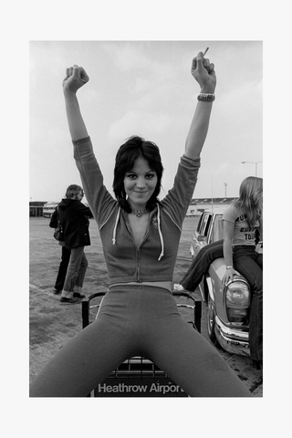 Joan Jett, The Runaways, Heathrow Airport, London, 1980