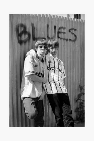Noel and Liam Gallagher, Oasis, Manchester City Football Shirts, 1994