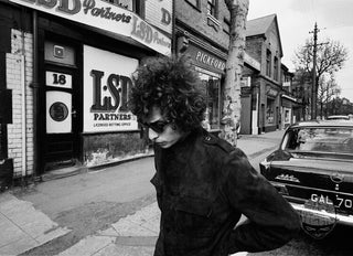 Bob Dylan - "Licensed Betting Office" #1 Sheffield, England 1966, by Barry Feinstein