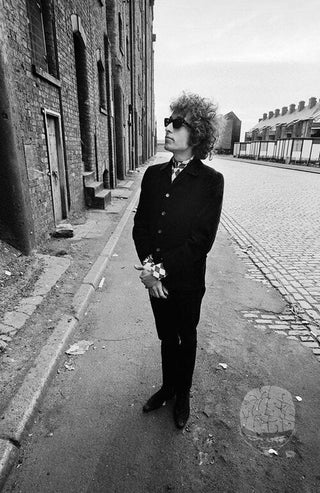 Bob Dylan - Standing in Street, Liverpool, England 1966, by Barry Feinstein
