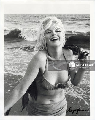 Marilyn Monroe, The Last Photos, Beach, 1962, B & W by George Barris