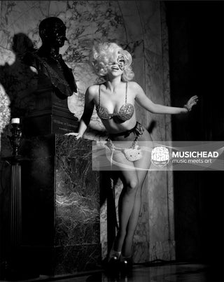 Lady Gaga, The Mask, B&W, London, 2009 by Markus Klinko