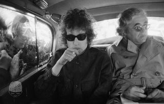 Bob Dylan and Albert Grossman, Back of Limo, London, 1966