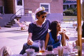 Bob Dylan and Mimi Fariña, Viking Hotel, Newport, R.I, 1964, by John Byrne Cooke