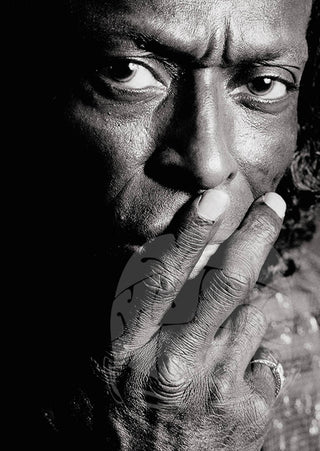 Miles Davis, Rome, B&W, 1987 by Luciano Viti