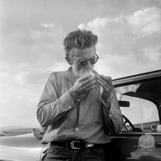 James Dean Smoking, Marfa, TX 1955 by Richard C Miller